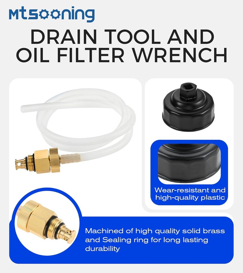 Mtsooning Advanced Engine Threaded Oil Funnel,Oil Filter Wrench and Drain Tool,Oil Filter Remover Tool Compatible with Toyota,Tacoma,Lexus,Camry, Corolla,Honda,Scion,Sienna,RAV4,RX350,etc - Image 3